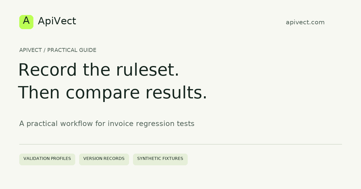 Invoice validation: record the ruleset before comparing results